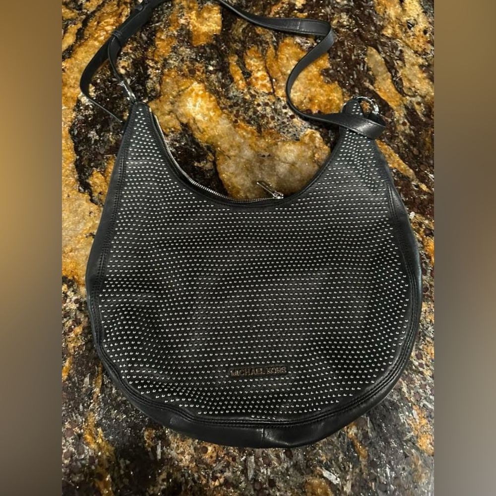 Michael Kors Black Studded Hobo Bag